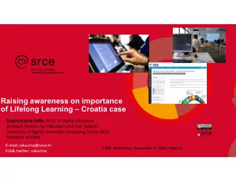 Raising awareness on importance  of Lifelong Learning  Croatia case  Sandra  Sandra Kucina