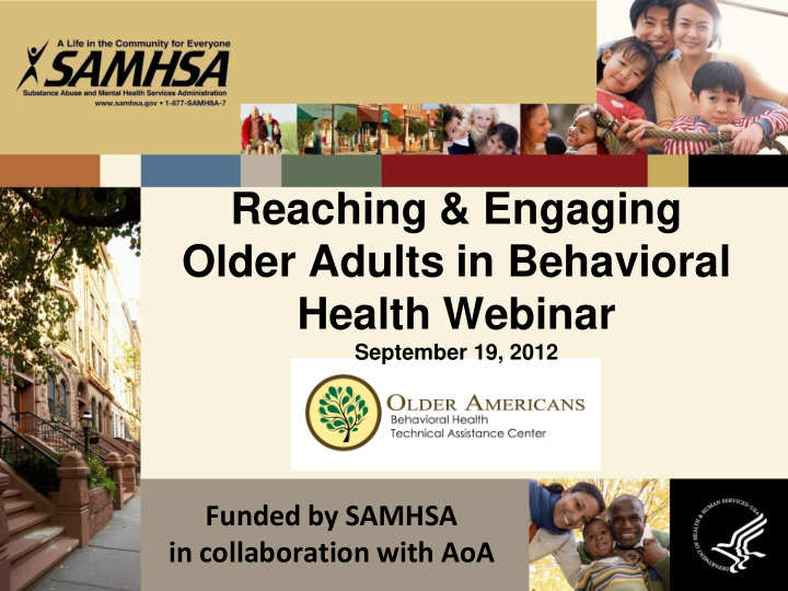 reaching engaging older adults in behavioral health