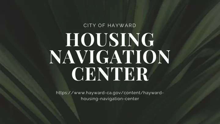 housing navigation center