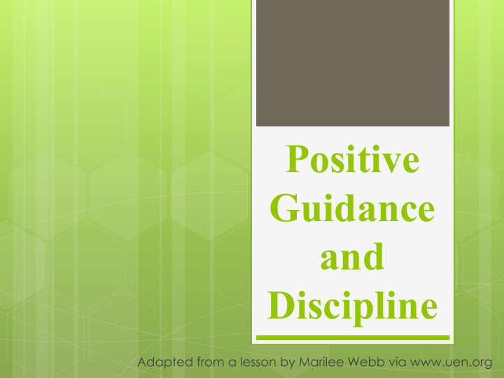 positive guidance and discipline