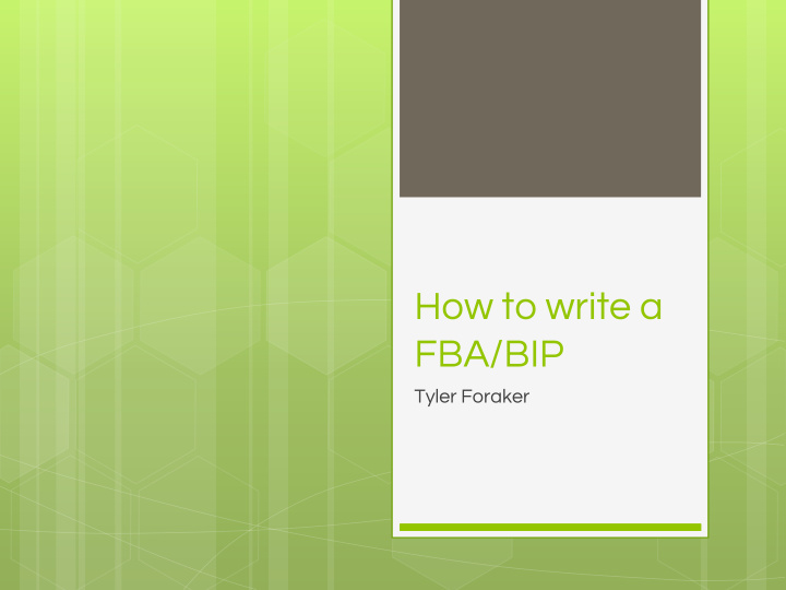how to write a fba bip