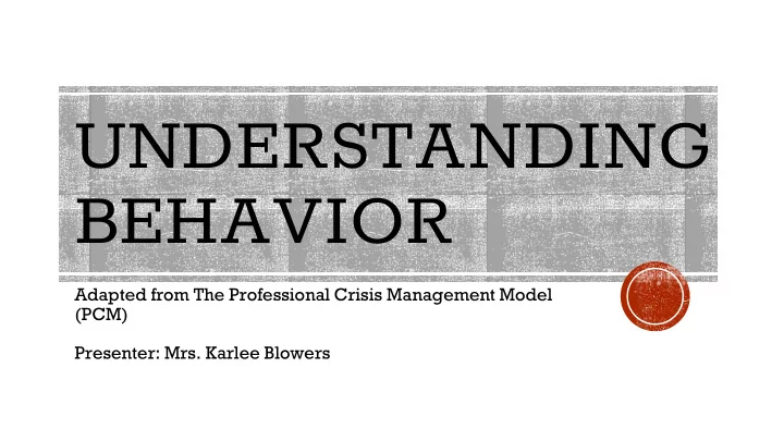 understanding behavior