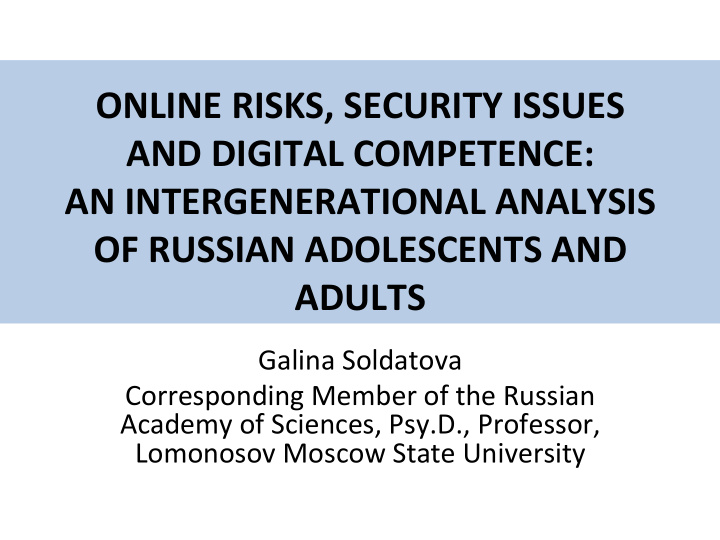 online risks security issues and digital competence an