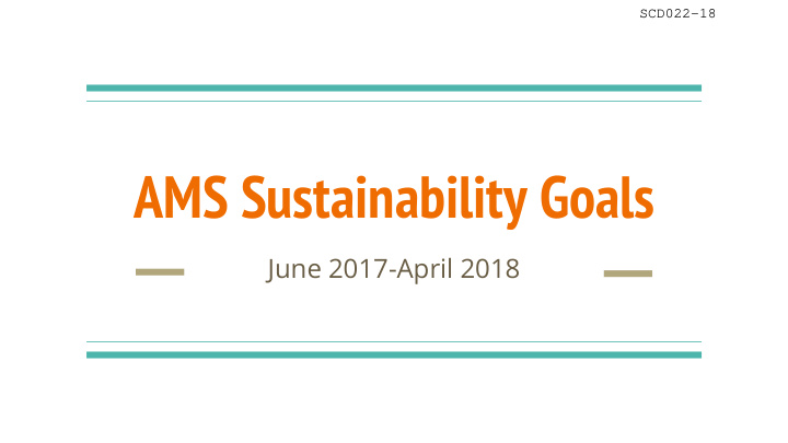 ams sustainability goals