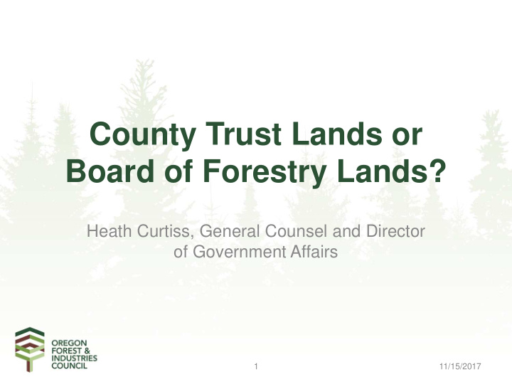 county trust lands or board of forestry lands