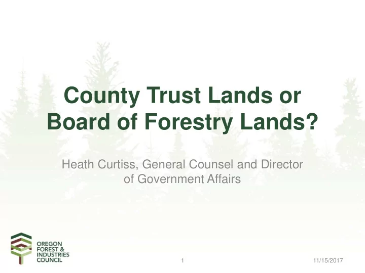 county trust lands or board of forestry lands