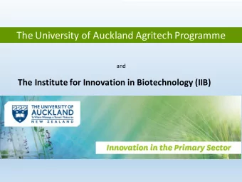 Adoption  of  Technology  in  the    Primary  Sector  Institute for Innovation in