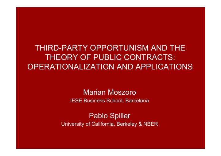 third party opportunism and the theory of public