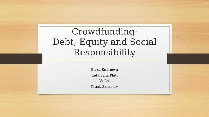 crowdfunding debt equity and social responsibility