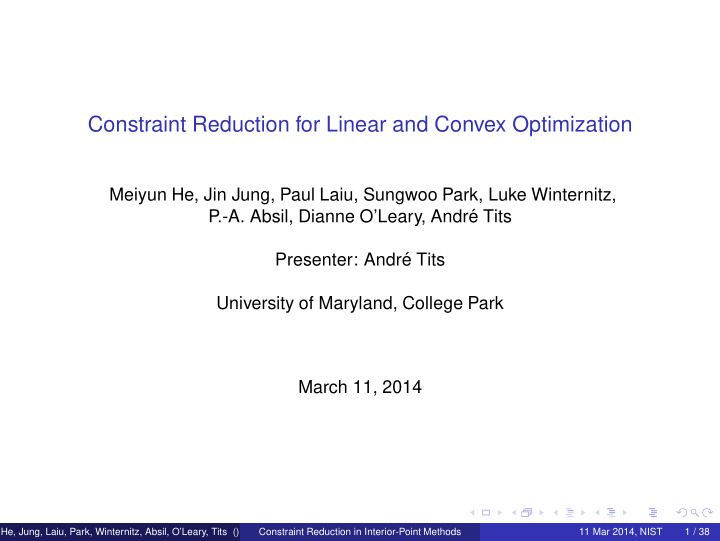 constraint reduction for linear and convex optimization