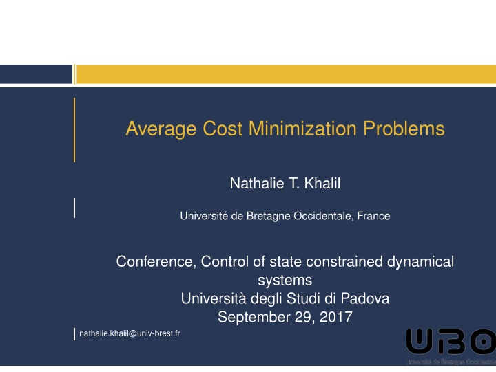 average cost minimization problems