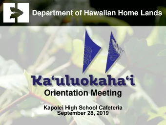 Orientation Meeting  Kapolei High School Cafeteria  September 28, 2019  Announcements  Restrooms