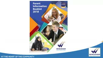 AT THE HEART OF THE COMMUNITY  Please collect your  starter packs and tick  your name on the