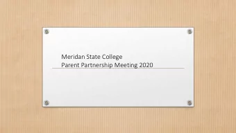 Meridan State College  Parent Partnership Meeting 2020  Primary School Priorities    Englis