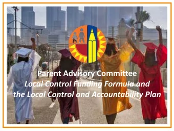 the Local Control and Accountability Plan  School Funding in the Past and Key Dates  Old System of