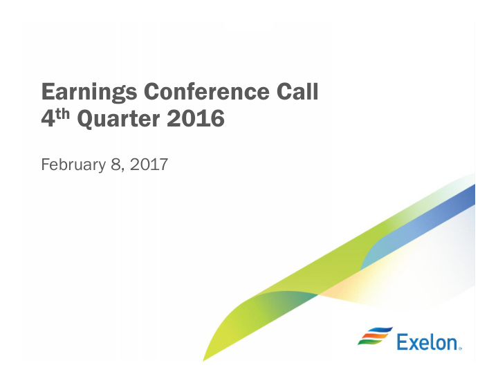 earnings conference call 4 th quarter 2016