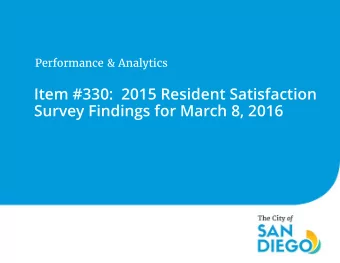 Item #330:  2015 Resident Satisfaction  Survey Findings for March 8, 2016  Performance &amp;