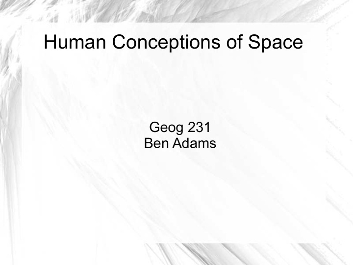 human conceptions of space