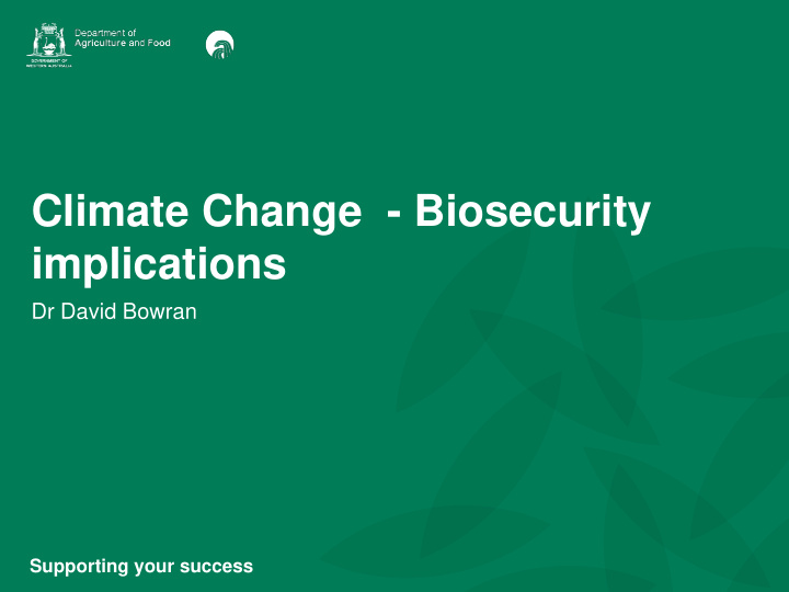 climate change biosecurity implications