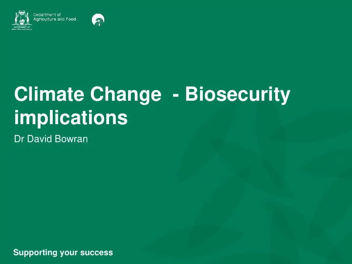 climate change biosecurity implications