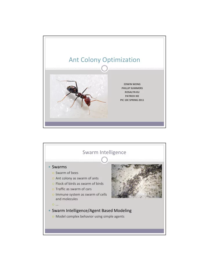 ant colony optimization