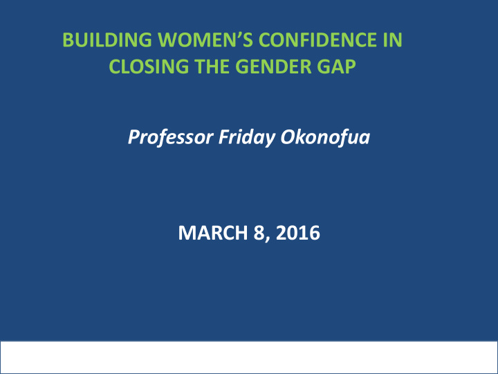 building women s confidence in closing the gender gap