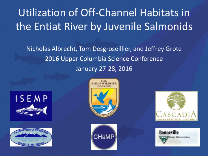 utilization of off channel habitats in