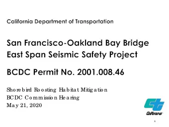 Sho re b ird Ro o sting  Ha b ita t Mitig a tio n  BCDC Co mmissio n He a ring  Ma y 21, 2020  1