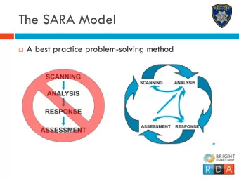 The SARA Model  A best practice problem-solving method  Key Learning Objectives  2  PSOs will
