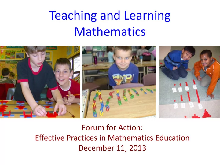 teaching and learning