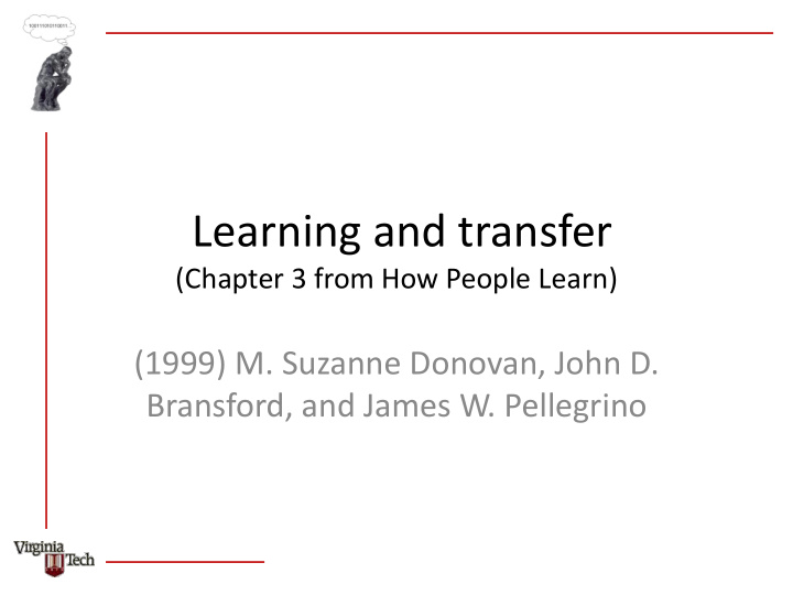 learning and transfer