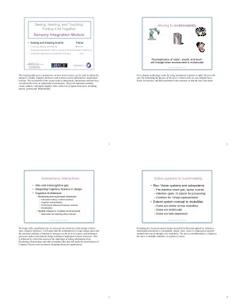 Sensory Integration Module  Vision   Seeing and Hearing Events  Fisher  Force &amp; tactile