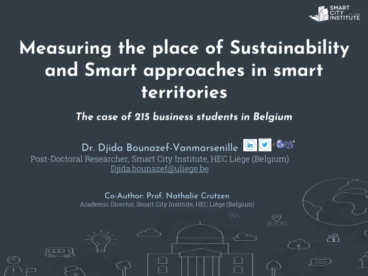 measuring the place of sustainability and smart