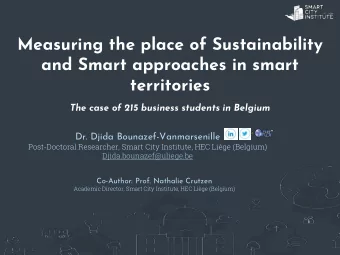 Measuring the place of Sustainability  and Smart approaches in smart  territories  The case of 215