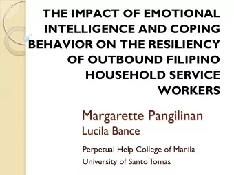 Margarette Pangilinan  Lucila Bance  Perpetual Help College of Manila  University of Santo Tomas