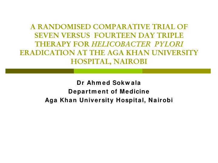 a randomised comparative trial of seven versus fourteen