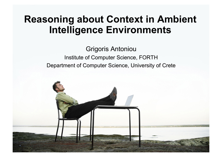 reasoning about context in ambient intelligence