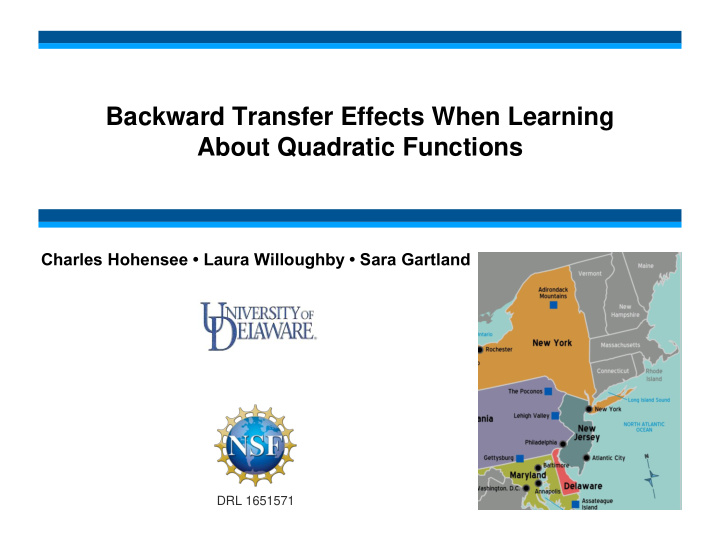 backward transfer effects when learning about quadratic