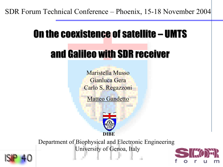 on the coexistence of satellite umts umts on the