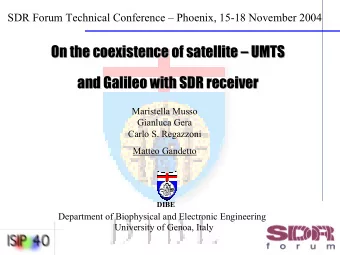 On the coexistence of satellite    UMTS  UMTS  On the coexistence of satellite  and Galileo