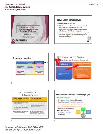 5:1  Action plan steps to address barriers.  6  5  6  Presented by Chris Barclay, PhD, BCBA, NCSP