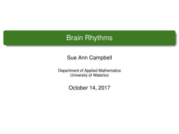 brain rhythms