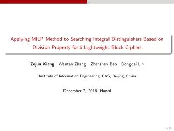 Applying MILP Method to Searching Integral Distinguishers Based on  Division Property for 6