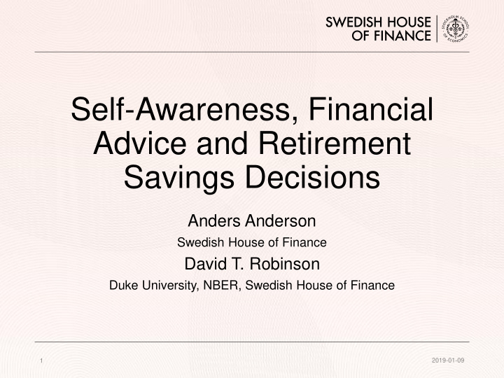 self awareness financial advice and retirement savings