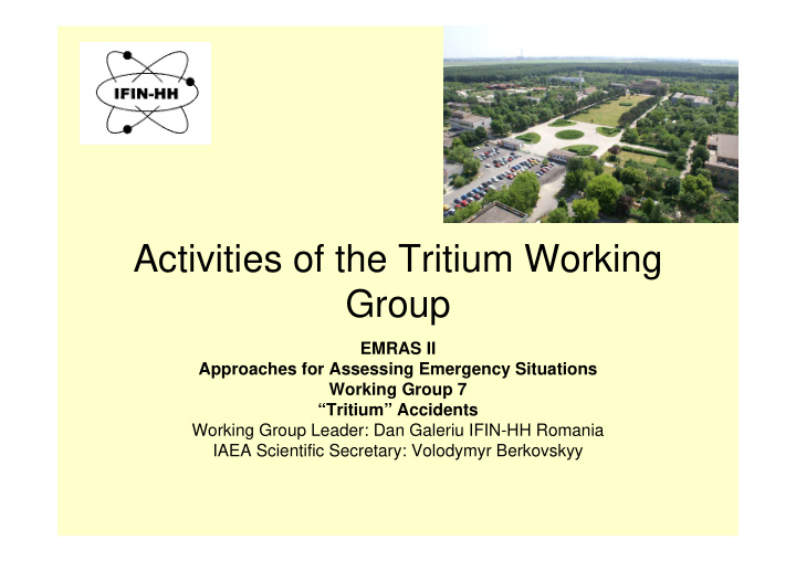 activities of the tritium working group