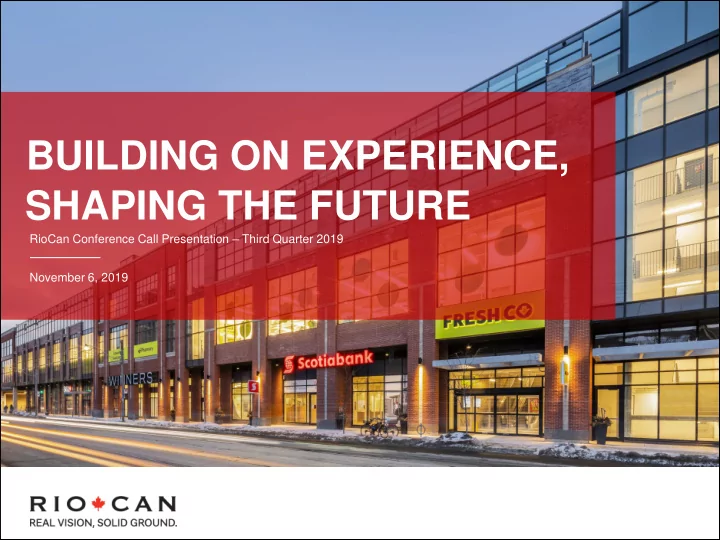 building on experience