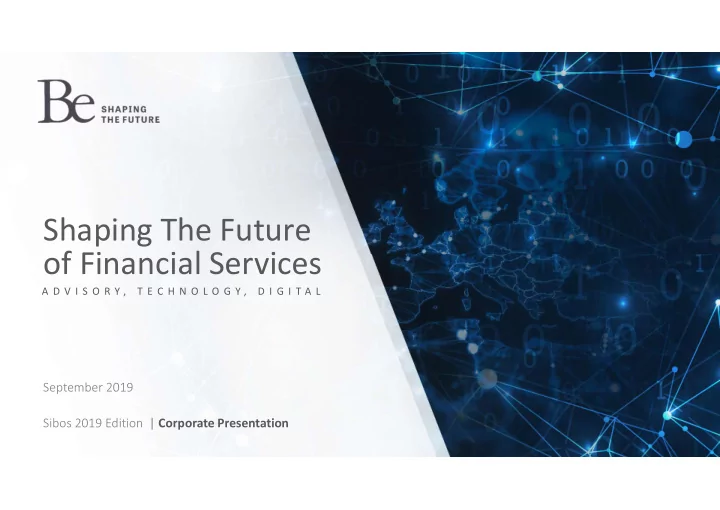 shaping the future of financial services