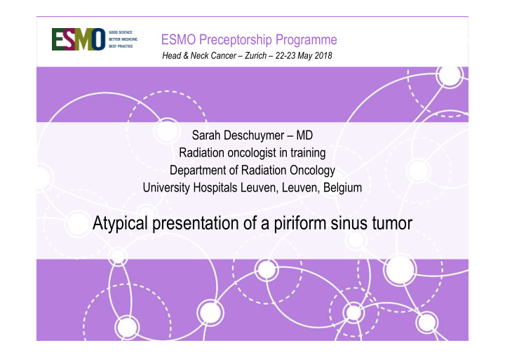 atypical presentation of a piriform sinus tumor