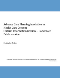 advance care planning in relation to health care consent