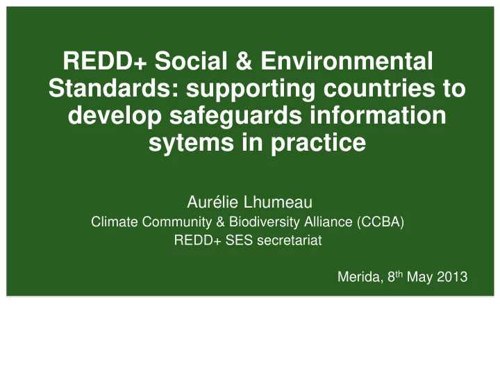 develop safeguards information